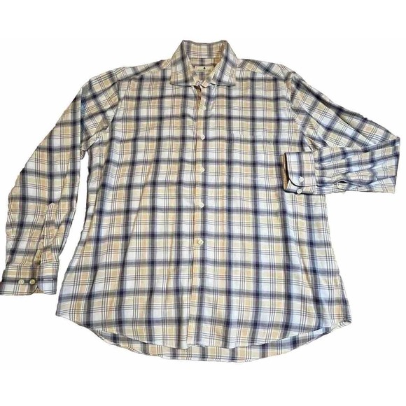 Southern Pines Long Sleeve Button Down Shirt Mens Large Cotton Spandex Plaid - Picture 2 of 5